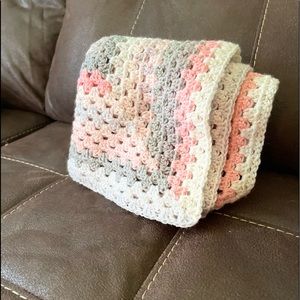 Beautifully handmade plush baby girl blanket.